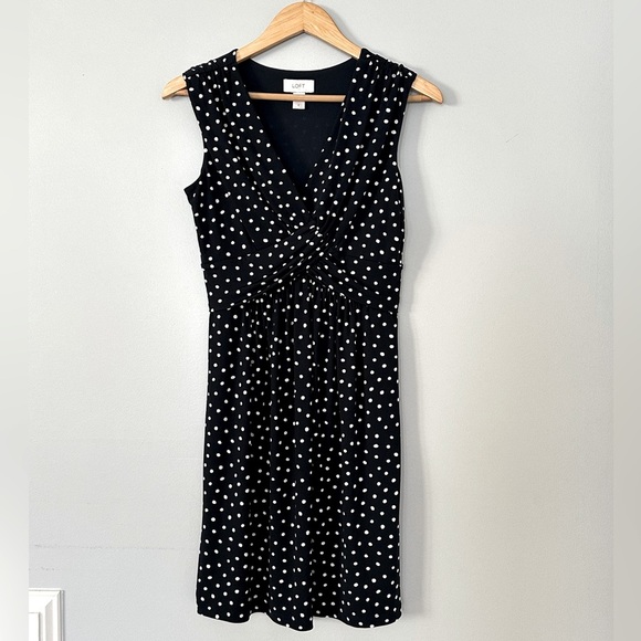 LOFT Navy and White Polka Dot dress. Women’s Size 0 - Picture 1 of 5